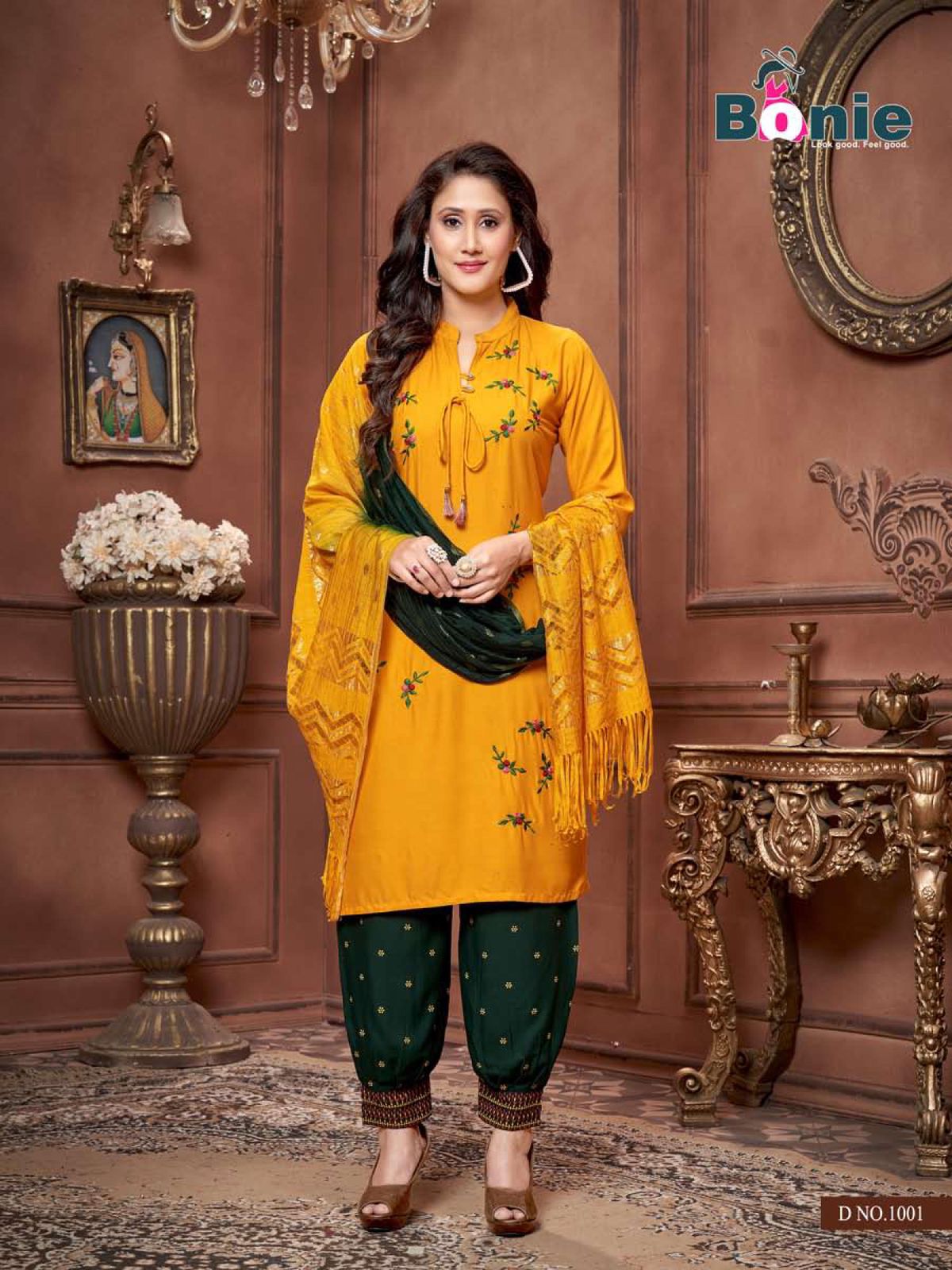 Bonie Mitali Fancy Wear Rayon Embroidery Heavy Ready Made Collection